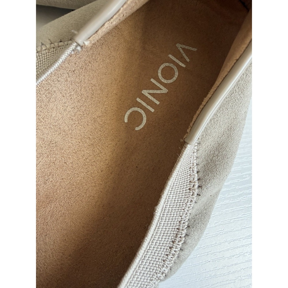 Vionic Neva Women's US 9 Taupe Suede Patent Cap Toe Buckle Ballet Flats - Picture 8 of 11